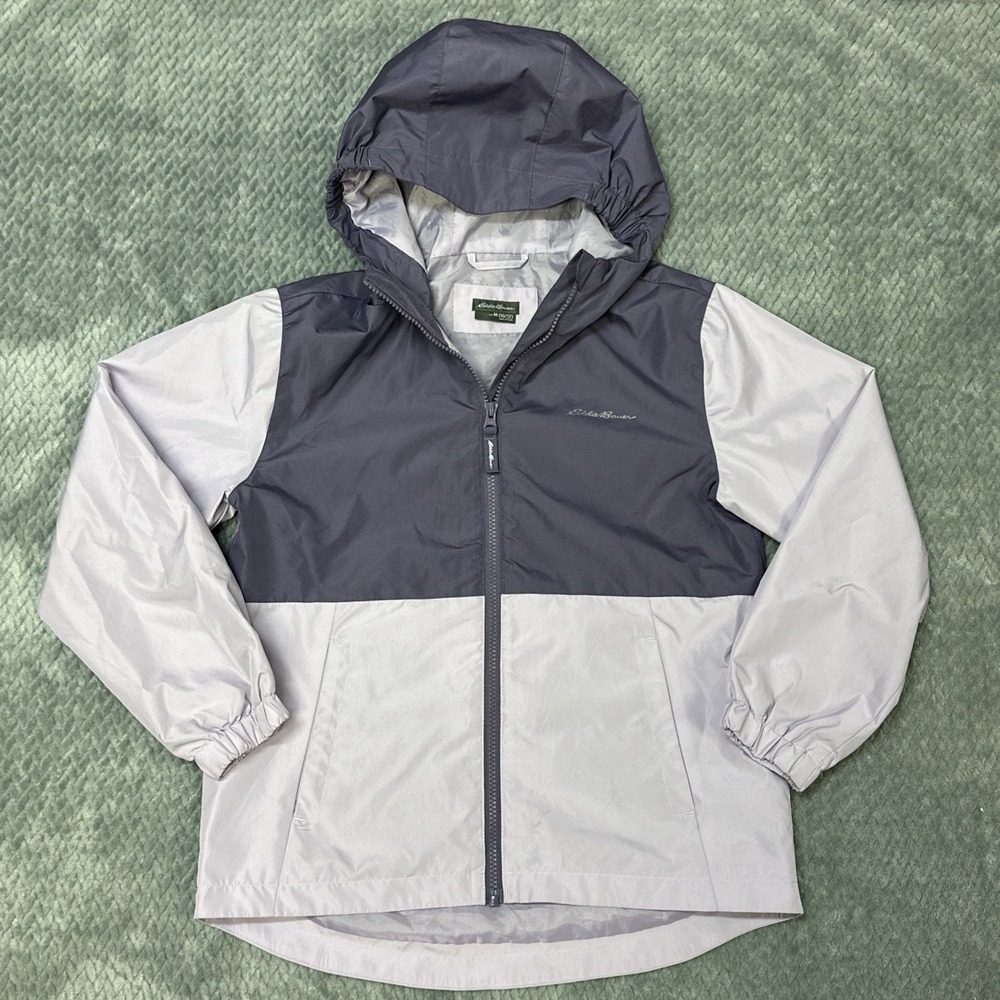 Eddie Bauer Girls Jacket 10/12 M Windbreaker School Clothes Full Zip Rain Coat